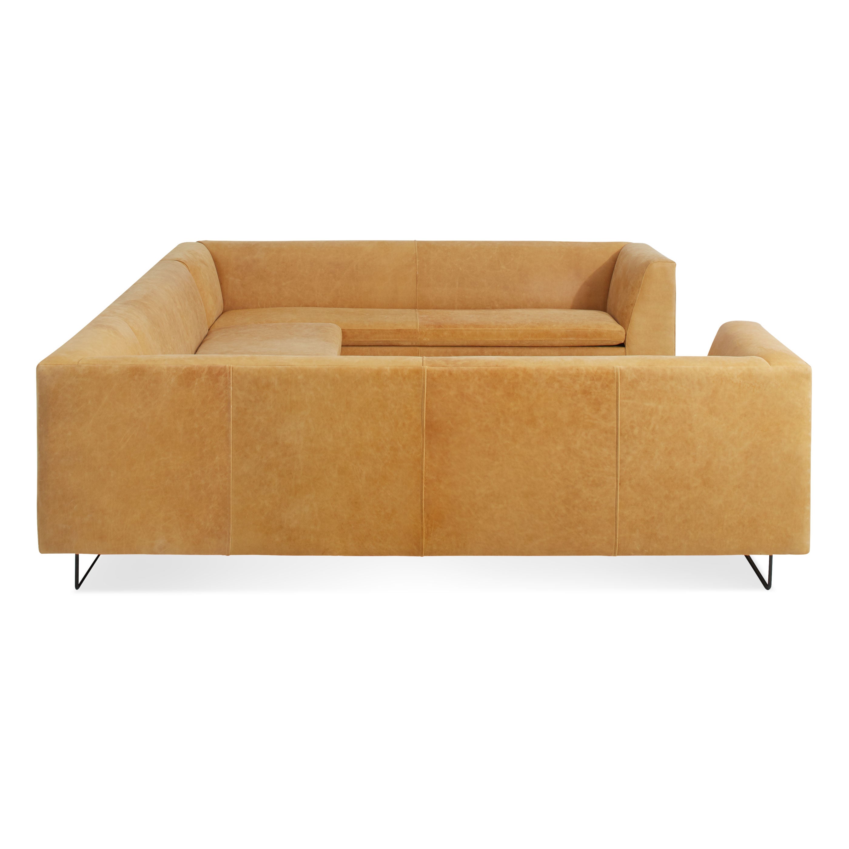 Bonnie and Clyde 133" Leather U-Shape Sectional Sofa