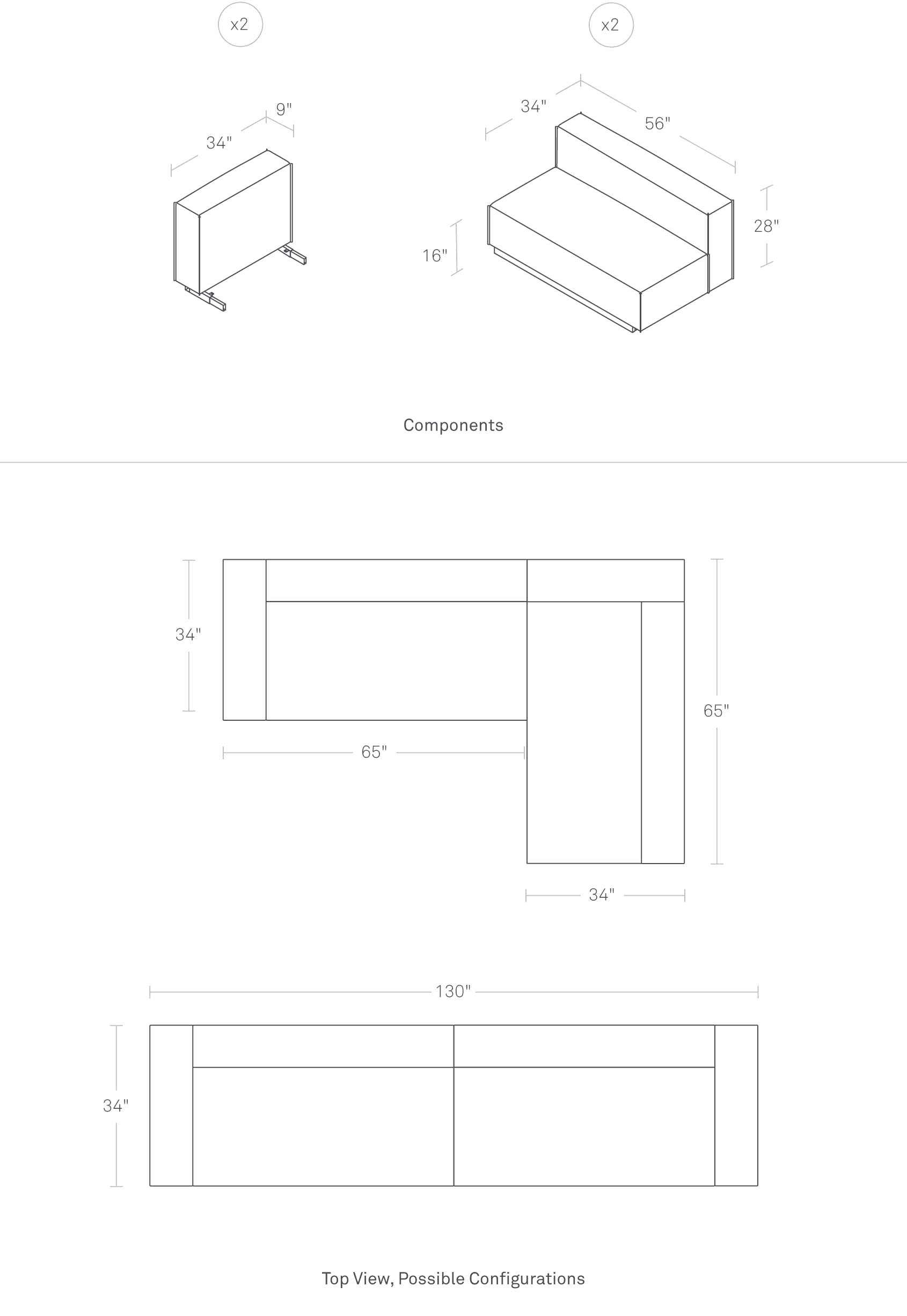 Cleon Small Modular Sectional Sofa