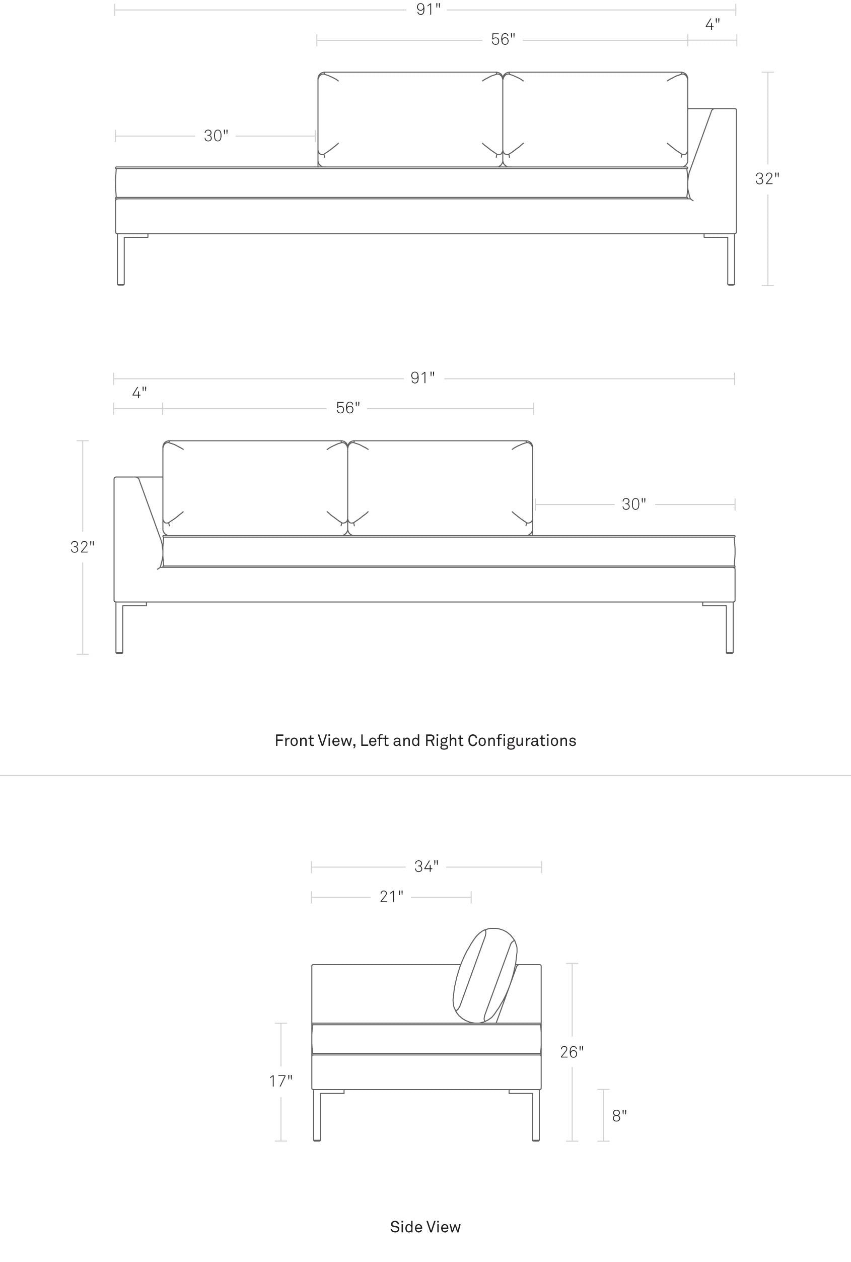 Paramount 91" Daybed Left